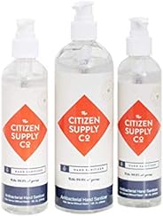 The Citizen Supply Co. - Paquete familiar de desinfectante de manos - (1) botella de 16 oz y (2) botellas de viaje de 8 oz - Medica