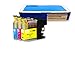 Inkjetcorner 3 Pack Color Compatible Ink Cartridge for Brother LC101 LC103 MFC-J245 MFC-J285DW MFC-J450DW MFC-J470W MFC-J650DW MFC-J870DW MFDW MFC-J475DC-J875DW MFC-J4410DW MFC-J4510DW MFC-J4610DW (Shows Accurate Ink Levels)