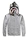 CLJJ7 Men's Shark Printed Hooded Sweatshirt (Large, Gray)