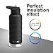 REYLEO Vacuum Insulated Water Bottle, Stainless Steel Water Bottle with Straw & 2 Lids (32oz 24oz 18oz), Double Walled Water Bottle with Standard Mouth Keeps Liquids Hot or Cold (Black)