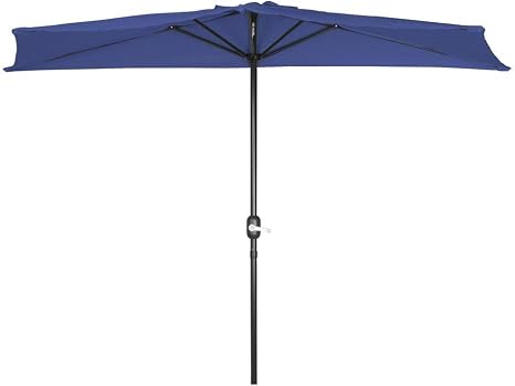 Amazon Com Trademark Innovations Patumb Bu Patio Half Umbrella 9 Blue Garden Outdoor