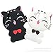 iPhone X Case Silicone, Miniko(TM) Lovely 3D Cute Cartoon Funny Good Lucky Fortune Cat Kitty with Cute Bow Tie Gel Rubber Back Case Cover for iPhone X Teens Girls Women White