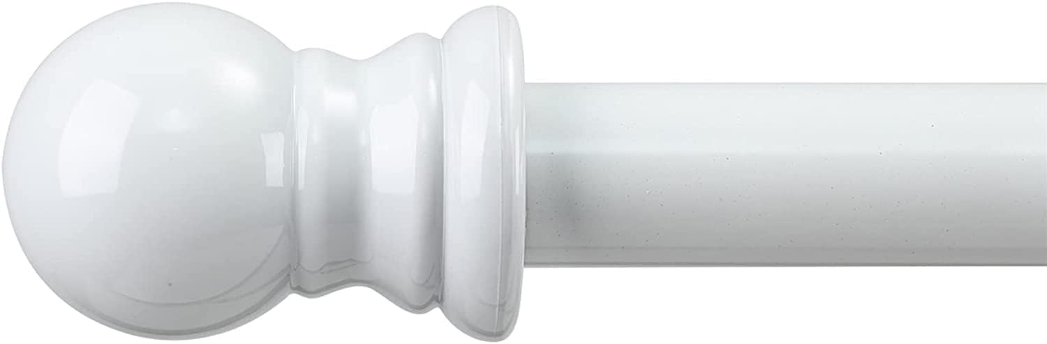 Window Treatment Hardware - White Curtain Rods for Windows 66 to 120” - 1 Inch Heavy Duty Blackout Curtain Rod Set,Adjustable Farmhouse Drapery Rods with Brackets