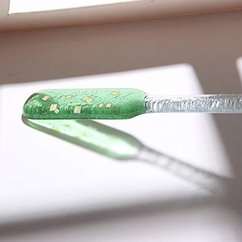 Fused Glass Swizzle Sticks Drinking Stirrers Stir - Rainbow Drink Swizzle Sticks Perfect for Coffee Beverage Wedding Tableware and Cocktails Martini Barware - Pack of 6 by Quotidian (Drizzle) B
