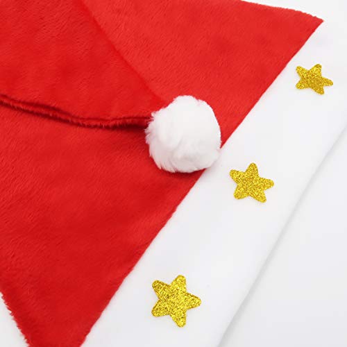 Kiddokids 12 Fancy Christmas Santa Hats with 12 Jingle Bell Necklaces Bulk for Christmas Party Favor Photo Booth; One Size Fits All. - Thumbnail 6