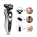HANYANG Electric Shaver Razor For Men 3 in 1 Beard Trimmer Dry Wet 4D Rotary Trimmer Shaver Rechargeable Waterproof Cordless Shaver Facial Sideburns Nose Hair Shaver