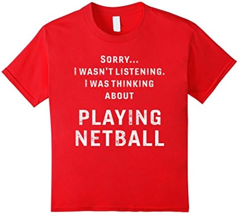 Kids Netball Lovers T Shirts. Gifts for Players who Play Netball. 10 Red