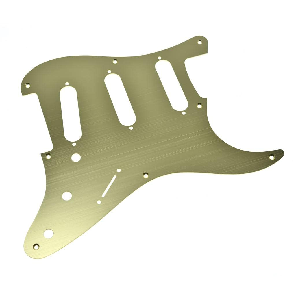 KAISH 8 Hole Metal Aluminum Anodized Vintage Style ST/Strat SSS Pickguard Guitar Pick Guard Scratch Plate for USA/Mexico Stratocaster/Strat Gold
