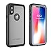 iPhone X/iPhone Xs Waterproof Case, OTBBA Full Sealed IP68 Certified Snowproof Dustproof Shockproof Heavy Duty Protection Underwater Case for iPhone X/iPhone Xs (Black-Translucent)