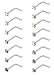 FUNRUN 15PCS 20G Stainless Steel Body Jewelry Piercing Nose Rings Studs Pins Crystal Piercing Set Colored CZ