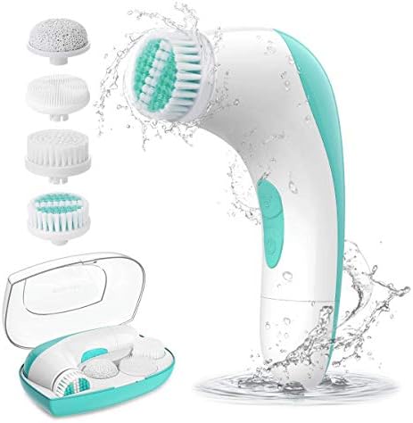 ETEREAUTY Facial Cleansing Brush,【2019 Upgraded】Spin Brush Waterproof Face Brush with 4 Brush Heads and a Protective Travel Case -Deep Cleansing Gentle Exfoliating Removing Blackhead for Face & Body