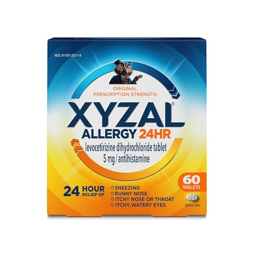 Xyzal 24 Hour Allergy Relief Medicine, Original Prescription Strength Antihista…