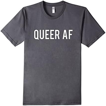 Men's Queer As AF Hiphop Emo Funny Cool Awesome Trending T Shirt Medium Asphalt