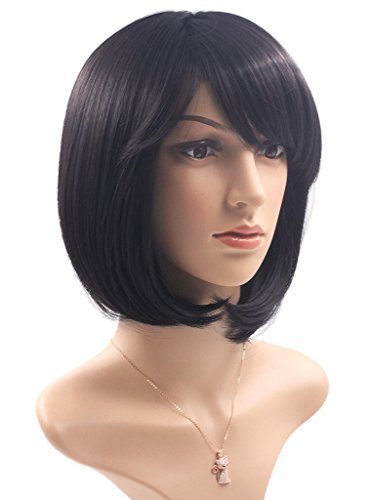 Rabbitgoo-Bob-Wig-with-Flat-Bangs-Short-Flaxen-Brown-Straight-Wigs-Disco-Cosplay-Wig-Natural-as-Real-Hair-for-Women