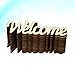 Amosfun 2.3''x0.7'' Wedding Welcome Wooden Cutouts Mini Wooden Slices Embellishments for DIY Craft Decorations 15pcs (Small Size)