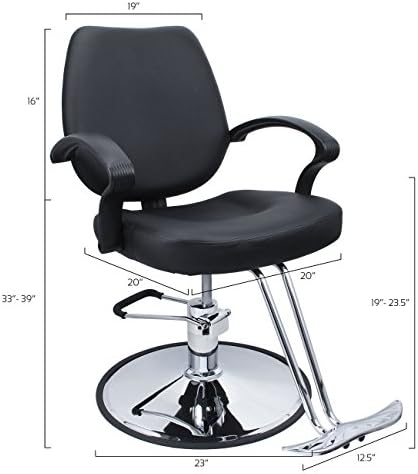 New Hydraulic Barber Chair Salon Beauty Spa Hair Styling Black w/Barber Cape