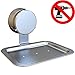 HOME SO Soap Dish Tray with Suction Cup - Removable Bath Shower Holder for Soap Bars, Sponges, Shampoo - Stainless Steel, Chrome
