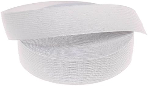 Usew 1-inch By 10 Yards White Knit Heavy Stretch High Elasticity Elastic Band