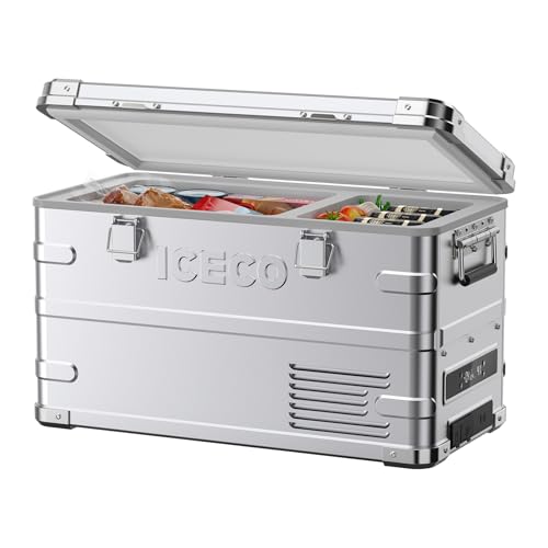 ICECO APL35 12 Volt Car Refrigerator, 37 Quart (30 Liter) Light Duty Aluminum 12v Portable Fridge Freezer, SECOP Nano Compressor, -4℉~68℉, 12/24V DC, 100-240V AC for Outdoor, Camping, RV, Truck, Boat