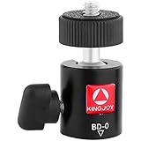 Mini Tripod Ball Head,KINGJOY BD-0 Aluminum Monopod Head with 360 Degrees Rotation 1/4 inch Screw Mount for Tripod Camera