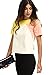 Romwe Womens Color Block Short Sleeve Back Zipper T-Shirt Top Blouse Muliticolored S