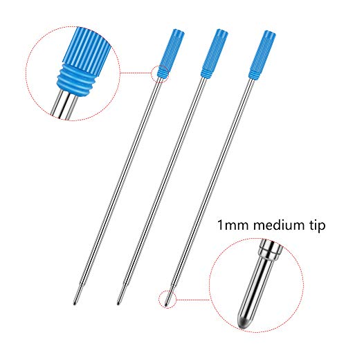 Unibene Cross Compatible Ballpoint Pen Refills 12 Pack, 1.0mm Medium Point-Blue, Smooth Writing Replaceable German Ink Pen Refill - Thumbnail 2
