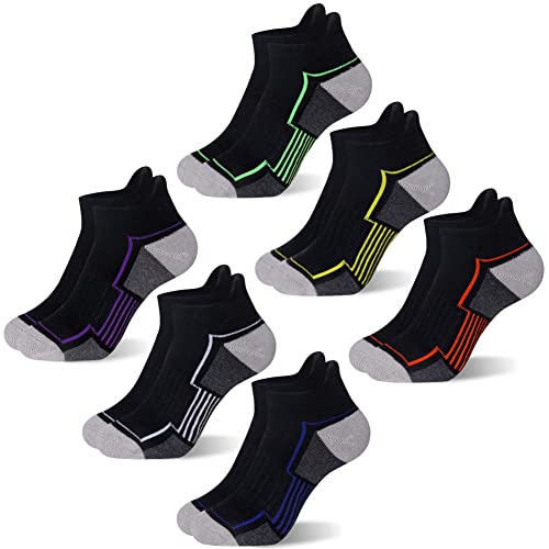 SeeyAN Kids Socks Boys Ankle Athletic Half Cushioned Low Cut Sport Cotton Breathable Socks 6 Pairs
