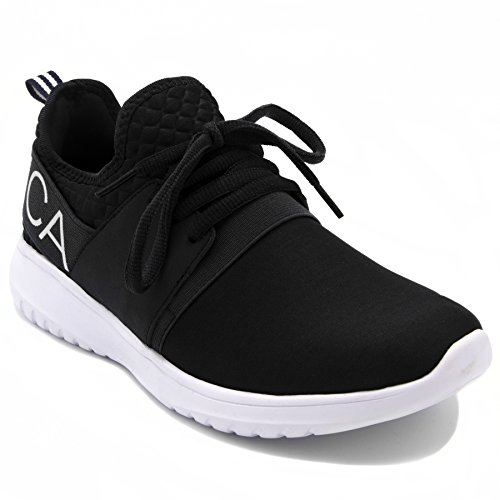 Nautica Women Fashion Sneaker Lace-Up Jogger Running Shoe-Kappil-Black-8.5