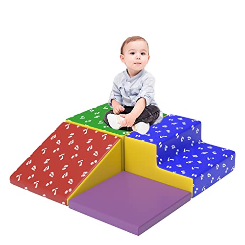 Kieperi 4 Pieces Foam Climbing Blocks for Toddlers, Safe Indoor Baby