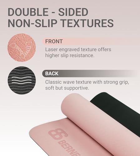 8MM Yoga Mat with Carrying Strap Anti-Slip for Home Workout Exercises Meditation Eco Friendly, Non Skid TPE Yoga Mattres for Pilates 183x61x0.8cm Thick