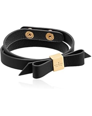 Leather Bow Black Wrap Bracelet, 14