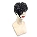 Curly Short Wigs, Inkach Fashion Girls Bob Wig Synthetic Straight Hair Wigs (Black)