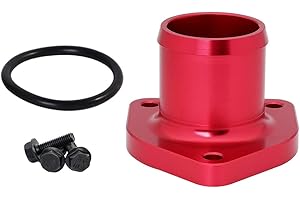HiwowSport Billet Aluminum Thermostat Housing for 1999.5-2003 Ford Powerstroke 7.3L Thermostat Housing with Leak Proof Seal Red