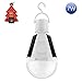 Solar Panel Bulb Light LED Powered Light, Pawaca E27 7W Portable Waterproof Emergency Light Bulb for Indoor Outdoor Garden Hiking Camping, White