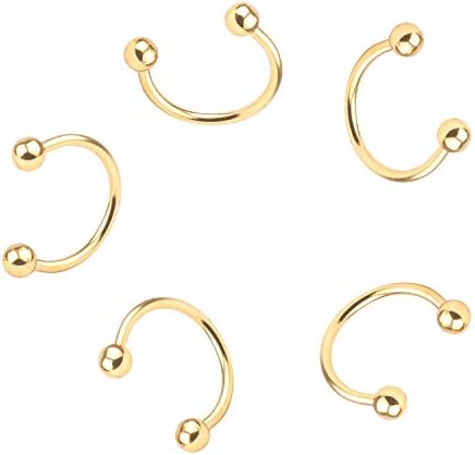 Great my shop 16G Stainless Steel Nose Septum Horseshoe Hoop Earring Eyebrow Tragus Lip Piercing Ring 10mm