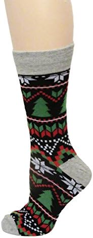 Men's Christmas Holiday Printed Crew Socks (trees)