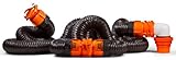 Camco RhinoFLEX 20ft RV Sewer Hose Kit, Includes Swivel Fitting and Translucent Elbow with 4-In-1 Dump Station Fitting, Storage Caps Included, Frustration-Free Packaging (39742)