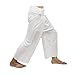(Striped - White).!!. Thai Fisherman Pants Cotton 100% Traditional Tailoring Style Yoga Pants , Relax Pants , One Size