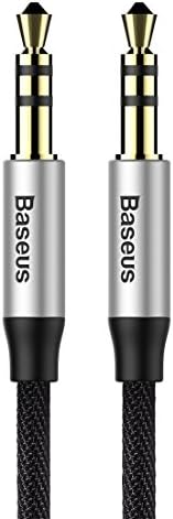 Audio Cables, Baseus M30 0.5m AUX Audio Cable 3.5mm Male to Male Plug Jack Stereo Audio Wire for iPhone, iPad, Samsung, Computer, etc ( Color : Silver )