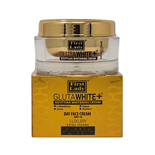First Lady Glutawhite Gold Brightening Day Cream SPF15 100ml – With L-Glutathione, Papaya, Vitamin E & Goat Milk – Hydrating Face Moisturiser for Even-Looking Skin Tone