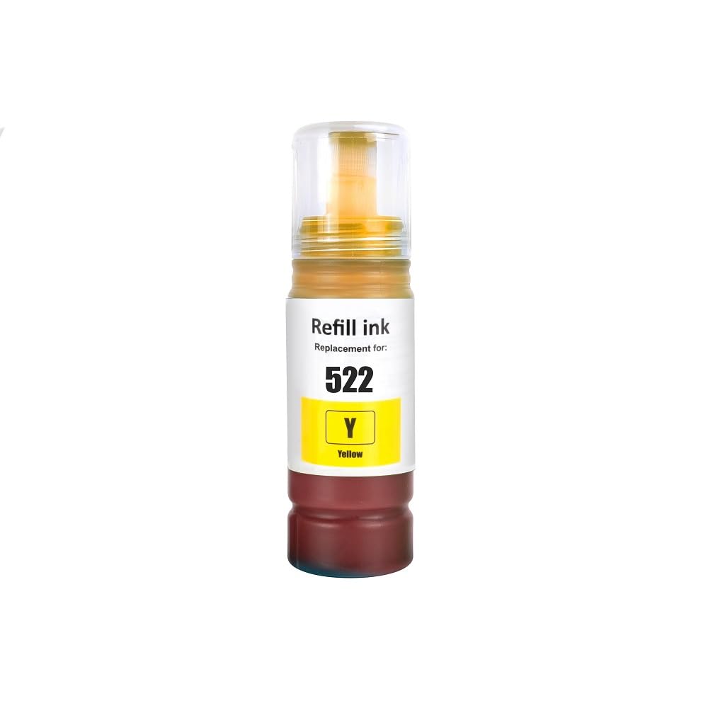 T522 522 Ink Refill Bottles for Epson EcoTank Printers ET-2800 ET-4800 ET-4700 ET-2400 ET-2720 ET-2803 (2 Black, 1 Cyan, 1 Magenta, 1 Yellow)