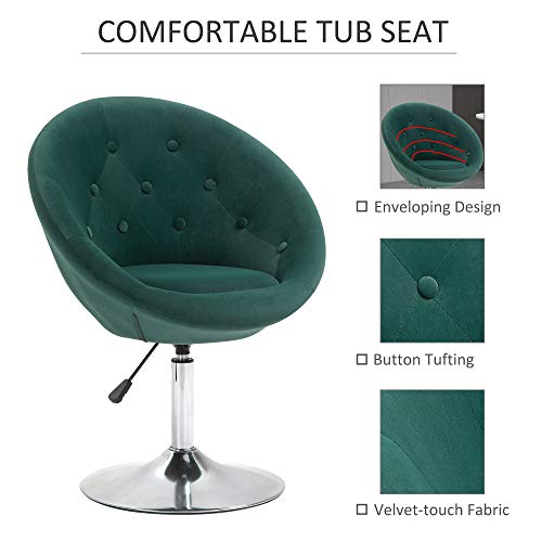 Modern Makeup Vanity Chair Round Tufted Swivel Accent Chair with
