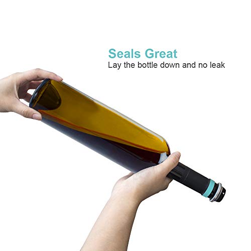 EZBASICS Wine Saver with 4 Wine Stoppers - Stainless Steel Wine Vacuum Pump with 4 Rubber Wine Bottle Stoppers with Vacuum