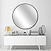 MORIGEM Round Mirror, 27.6” Wall Mirror, Wall-Mounted Mirror for Bedroom, Bathroom, Living Room & Entryway, 1.4” Metal Frame Vanity Mirror, Black