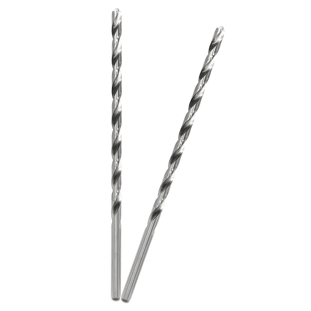 7MM Drill Bit 200MM Long Twist Drill Bits High Carbon Steel Spiral Wood Drill Bits drill Accessories for Dowel Drilling Wood,Plastic and Aluminum,2PCS(Silver)