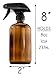 8oz Amber Glass Boston Round Spray Bottles (2 Pack); w/Heavy Duty Mist & Stream Sprayers Perfect for Essential Oil Blends