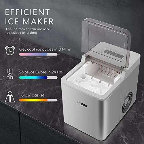VIVOHOME Electric Portable Compact Countertop Upgrade Automatic Ice