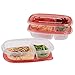 Rubbermaid TakeAlongs Divided Rectangular Food Storage Containers, 3.7 Cup, Tint Chili, 3 Count