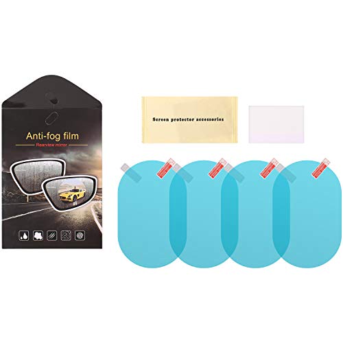 4 PCS Rainproof Car Rear View Mirror Film, Foseal Side Mirror Film Drive Safely HD Clear Nano Coating waterproof Films Anti-scratch Protector for SUV Car Mirrors Side Windows, Oval (5.31"x3.74")