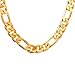 FOLLOWMOON 18k Gold Plated Flat Figaro Link Necklace Chain or Bracelet -Width 1.8mm-12mm,Length 18